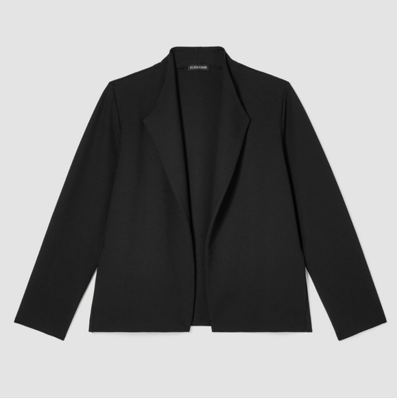 Eileen Fisher Black High Collar Jacket - Picture 2 of 7